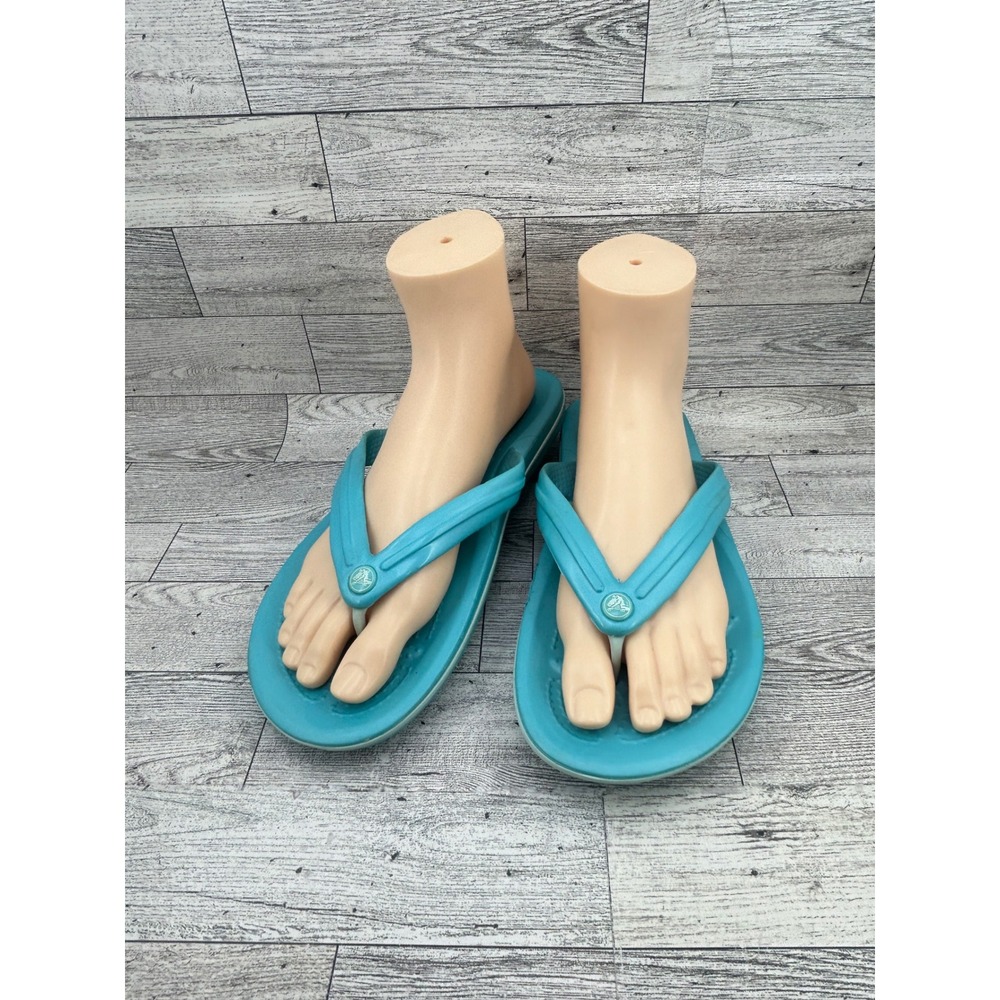 Crocs Athens Flip Flops Turquoise Blue Sandals Womens 8 Mens‎ 6 Unisex Casual